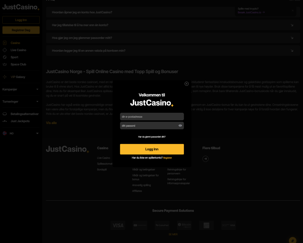 just casino login